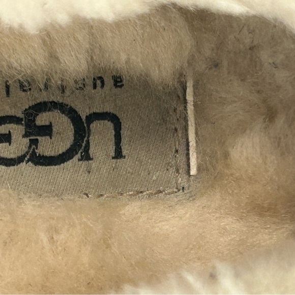 UGG Women SZ 9 TATE 10164 Black Suede Wool Lined Slip On Moccasin Slipper Shoe - Picture 10 of 12